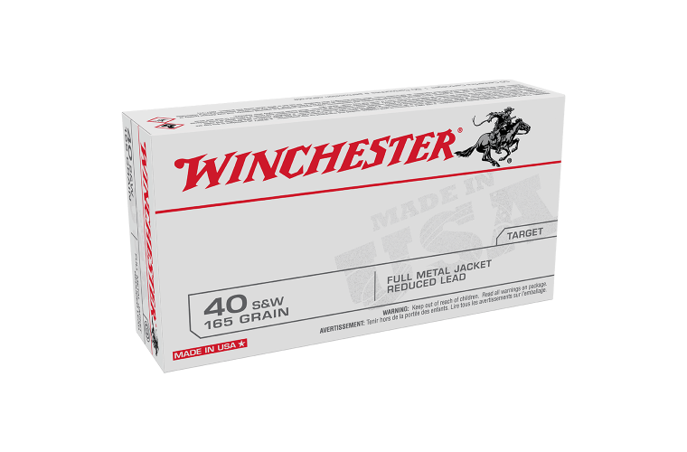 Winchester 40S&W 165gr FMJE LF Lead free